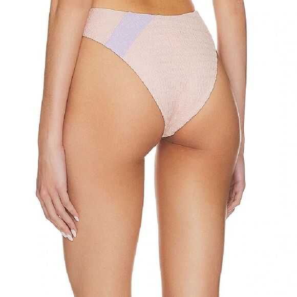 Lovers + Friends Catcha Wave bikini bottom high cut pink blue cheeky Revolve XS - Picture 3 of 7